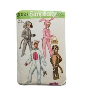 VGT Simplicity Sewing Pattern Child's Halloween Costumes SZ 10 Bunny Lamb Kitten